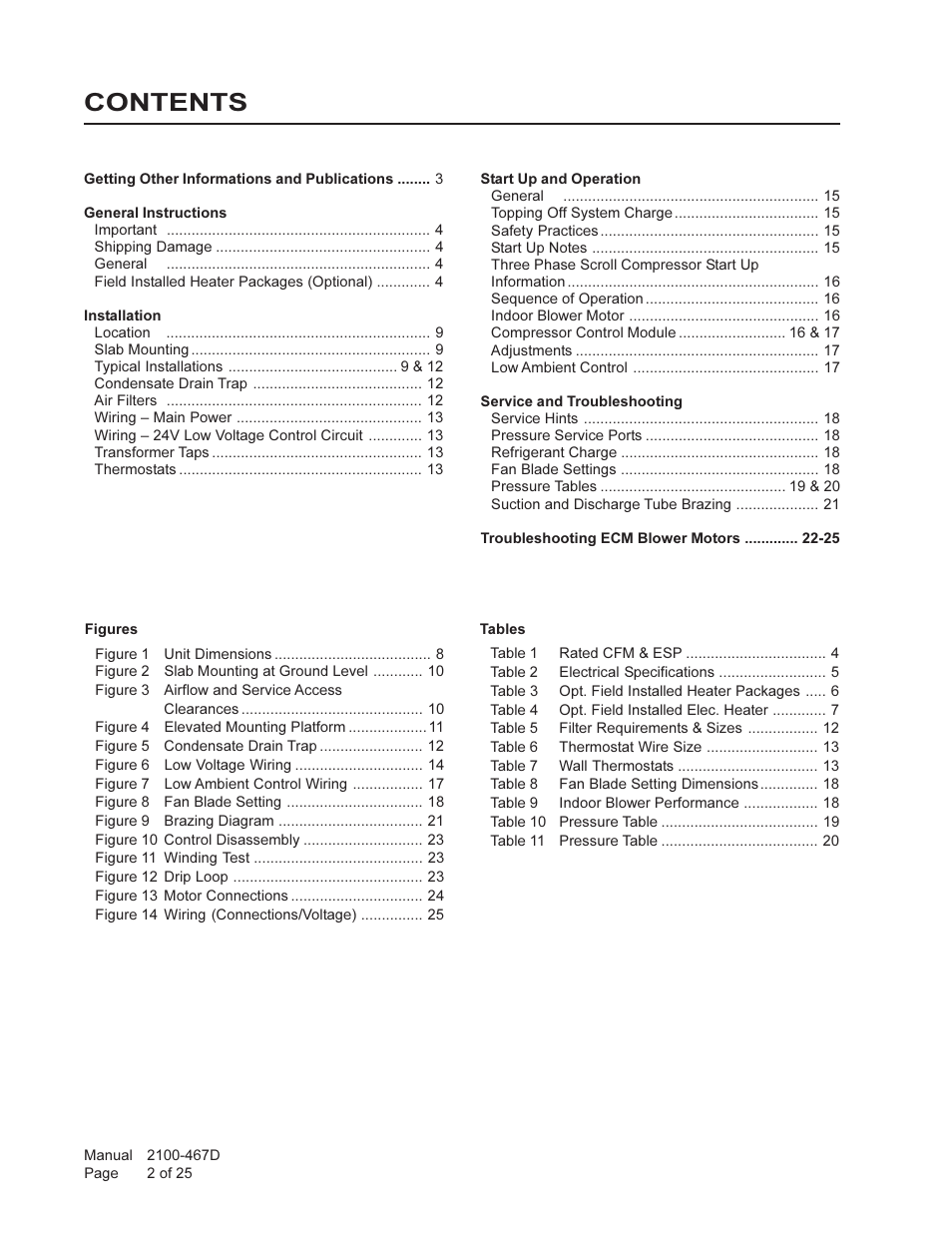 Bard Single Package air Conditioners PA13241-A User Manual | Page 2 / 25