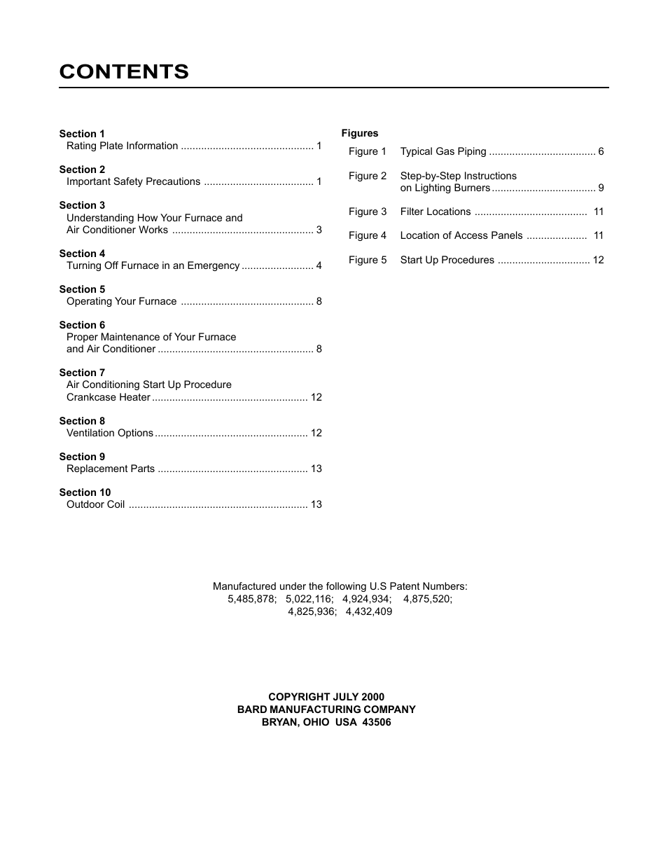 Bard WG-Series User Manual | Page 2 / 15