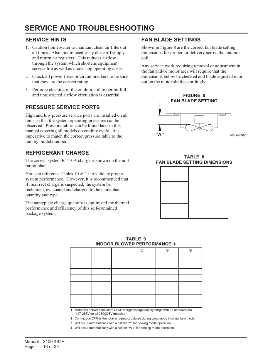 Service and troubleshooting | Bard Single Package Air Conditioners PA13482-A User Manual | Page 18 / 23