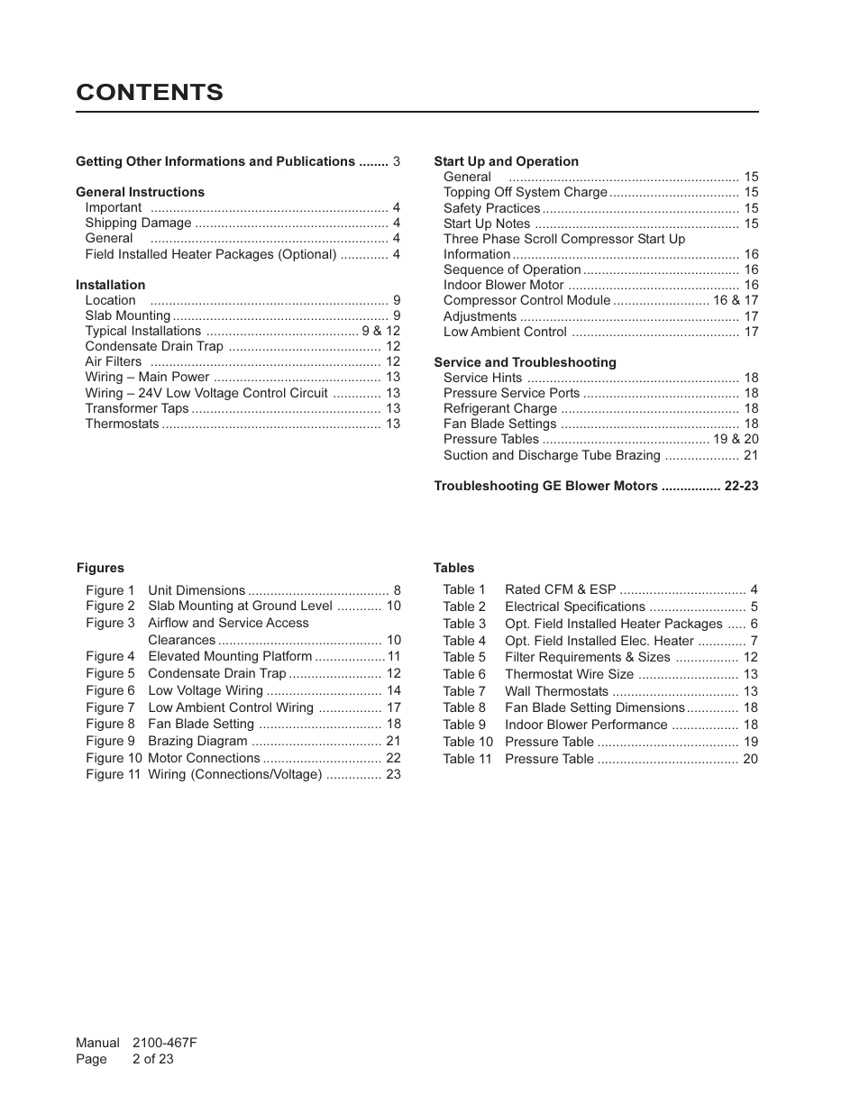 Bard Single Package Air Conditioners PA13482-A User Manual | Page 2 / 23