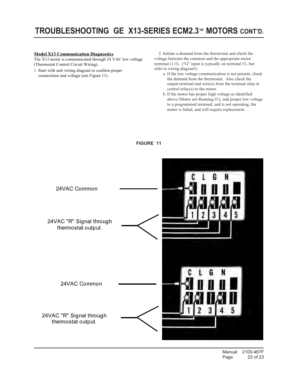 Troubleshooting ge x13-series ecm2.3, Motors, Cont’d | Bard Single Package Air Conditioners PA13482-A User Manual | Page 23 / 23