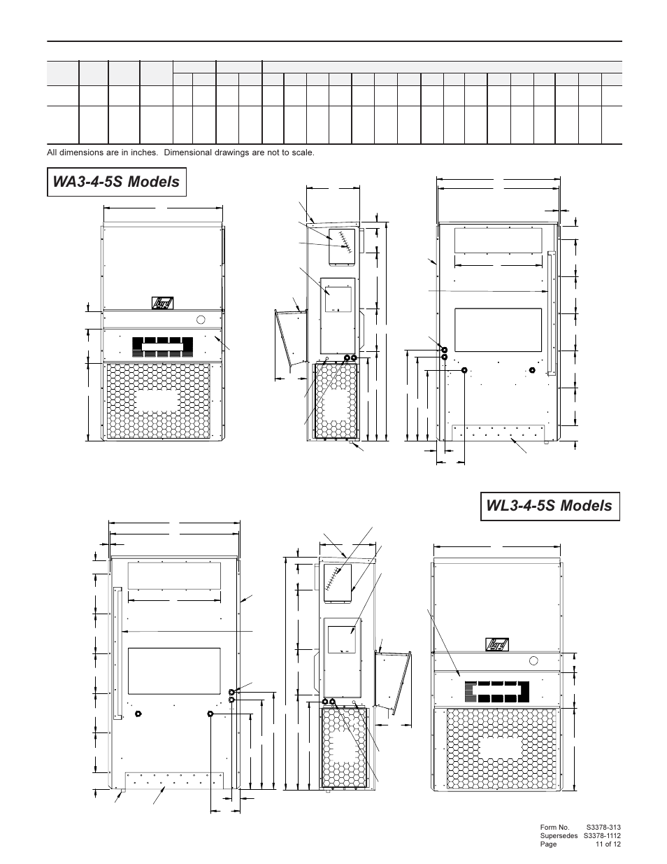 Bard Wall Mount AIr Conditioners WA5S User Manual | Page 11 / 12