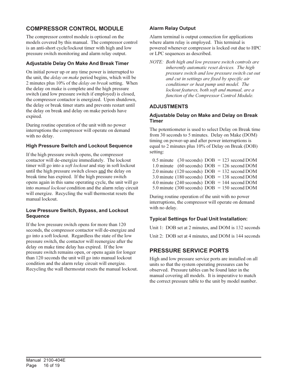 Bard 2100-404E User Manual | Page 16 / 19