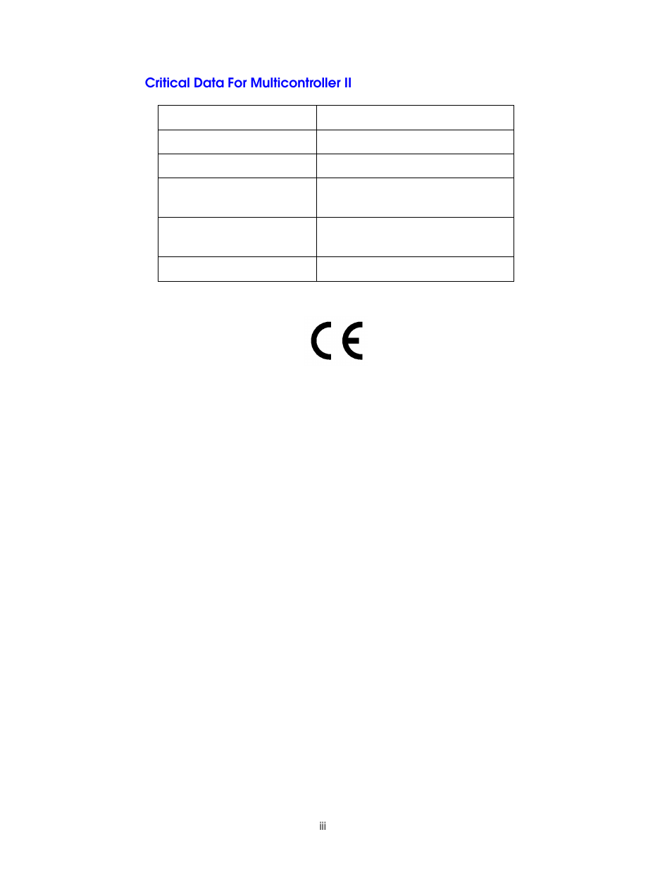 Critical data for multicontroller ii | Vinten Radamec AutoCam Multicontroller II User Manual | Page 3 / 62