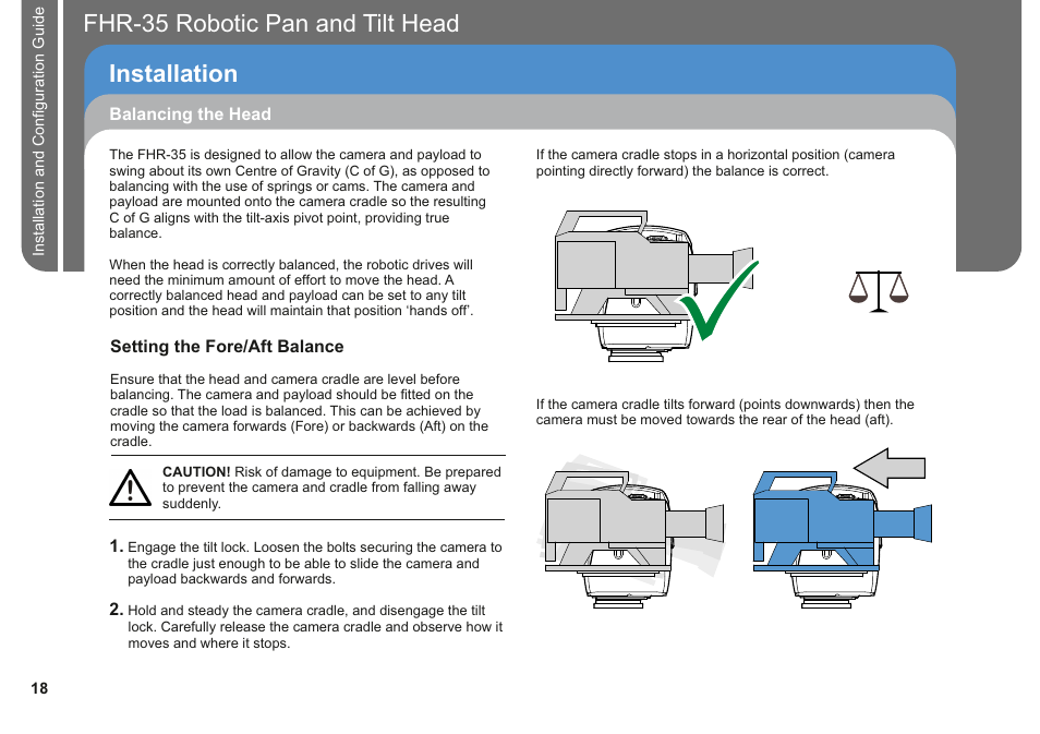 Fhr-35 pan and tilt head robotic installation | Vinten Radamec FHR-35 User Manual | Page 20 / 36