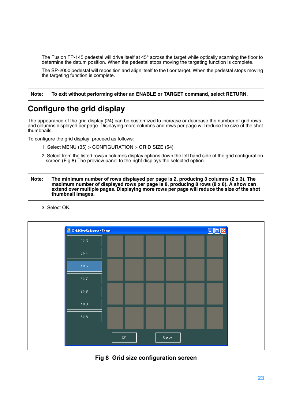 Configure the grid display | Vinten Radamec Fusion FCS-16 User Manual | Page 25 / 40