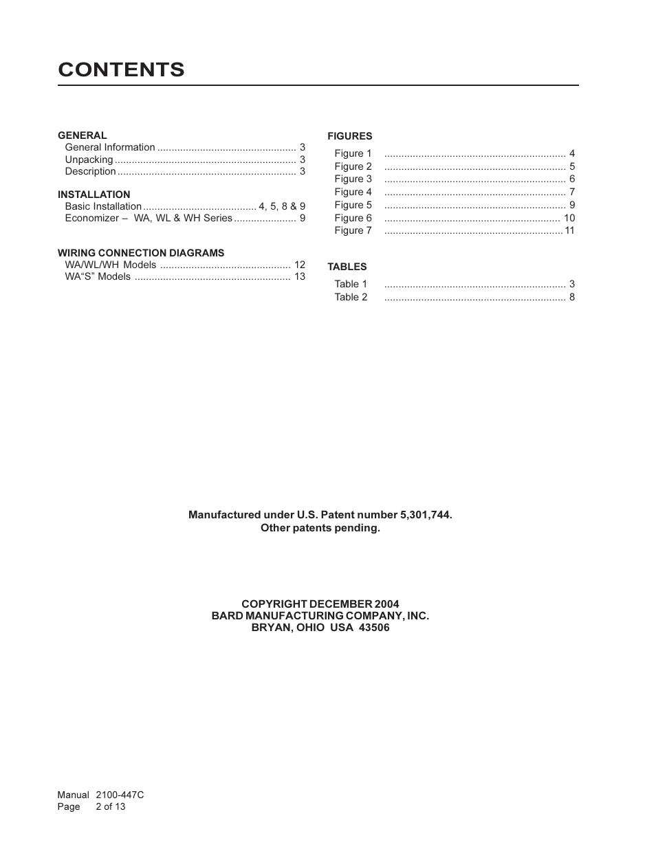 Bard ECONOMIZERS WITH EXHAUST EIFM-5C User Manual | Page 2 / 13