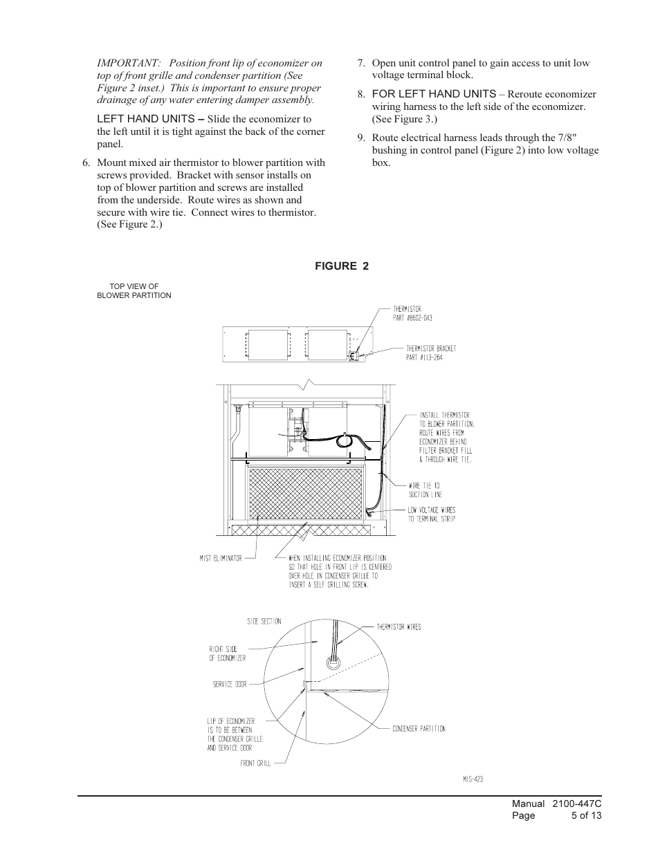 Bard ECONOMIZERS WITH EXHAUST EIFM-5C User Manual | Page 5 / 13