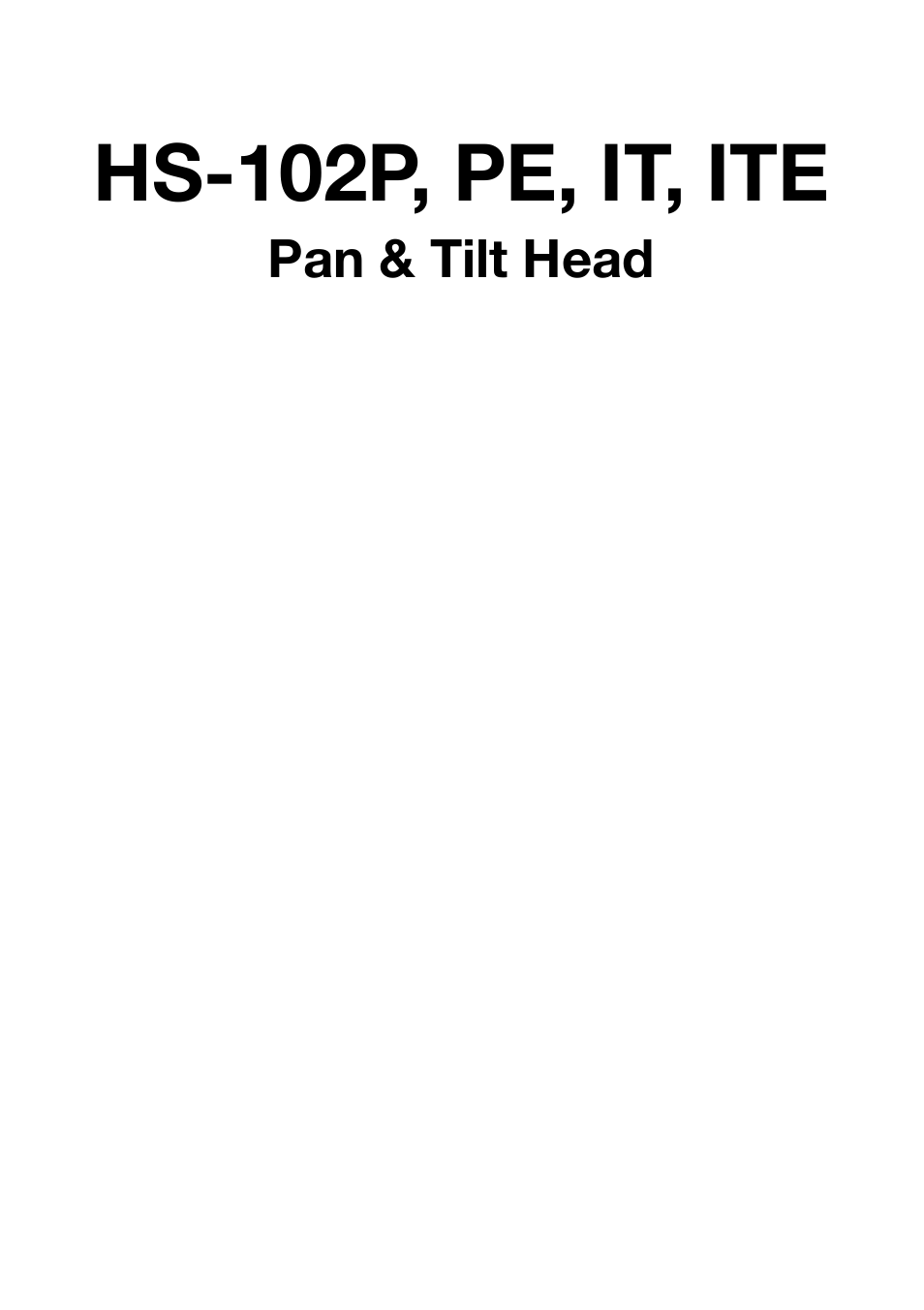 Hs-102p, pe, it, ite | Vinten Radamec HS-102P Pan & Tilt Head User Manual | Page 2 / 30