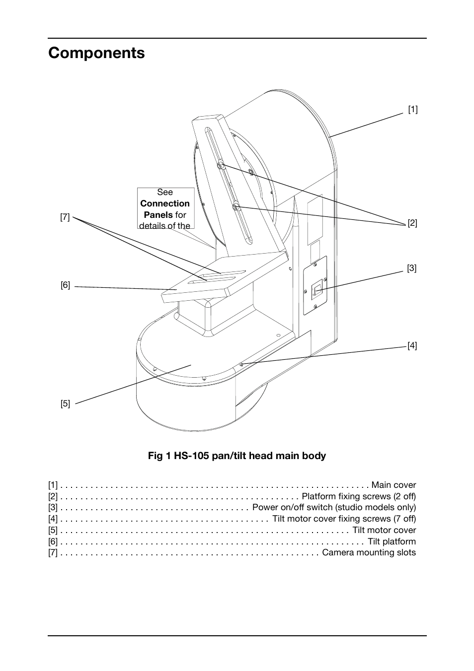 Components | Vinten Radamec HS-105P Pan & Tilt Head User Manual | Page 14 / 28