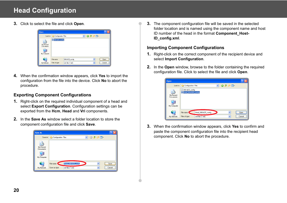 Head configuration | Vinten Radamec ICE Tool User Manual | Page 22 / 24
