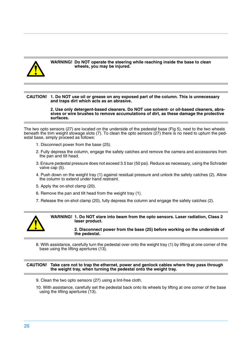 Vinten Radamec Quattro SE Pedestal User Manual | Page 28 / 30