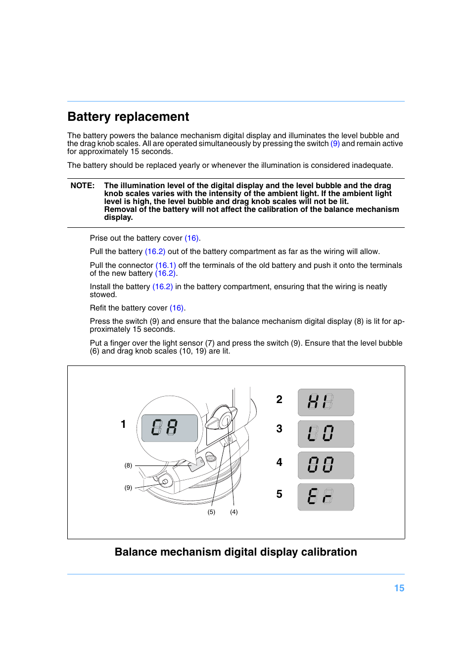 Battery replacement | Vinten Radamec Vision 250E User Manual | Page 15 / 18