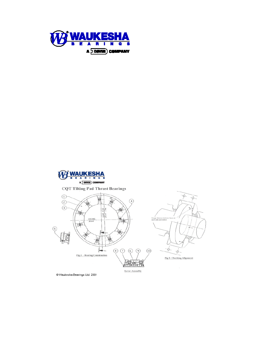 Waukesha Bearings CQ Tilting Pad Thrust Bearings User Manual | 6 pages