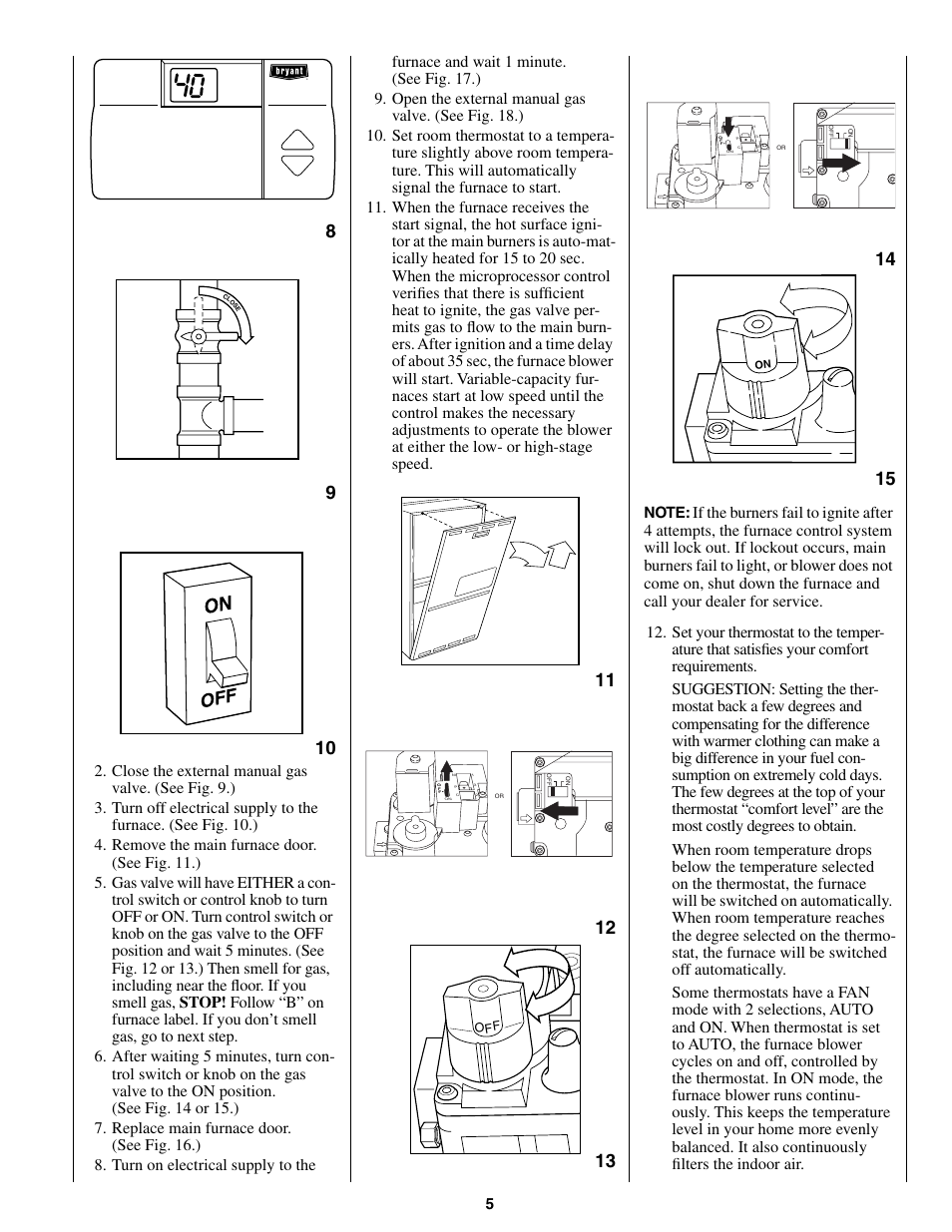 Stop | Bryant CONDENSING GAS FURNACE 352MAV User Manual | Page 5 / 12