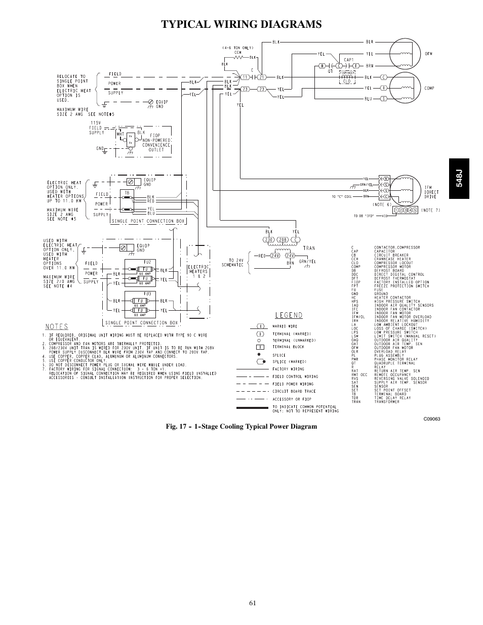 Typical wiring diagrams | Bryant PACKAGED HEAT PUMP 548J User Manual | Page 61 / 76