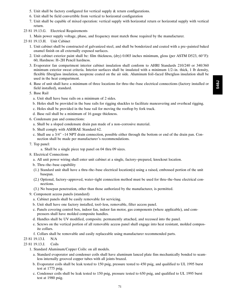 Bryant PACKAGED HEAT PUMP 548J User Manual | Page 71 / 76