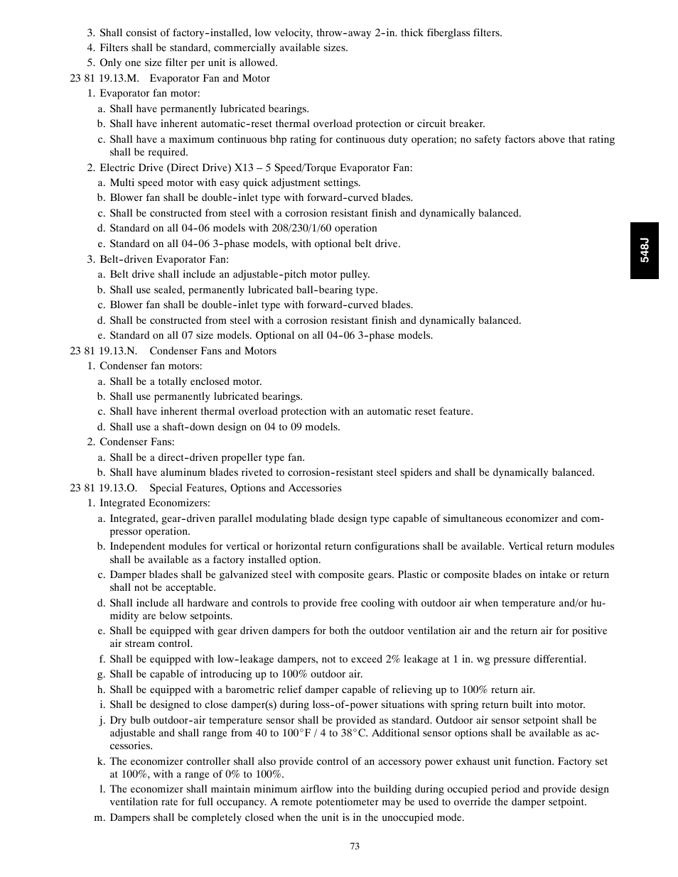Bryant PACKAGED HEAT PUMP 548J User Manual | Page 73 / 76