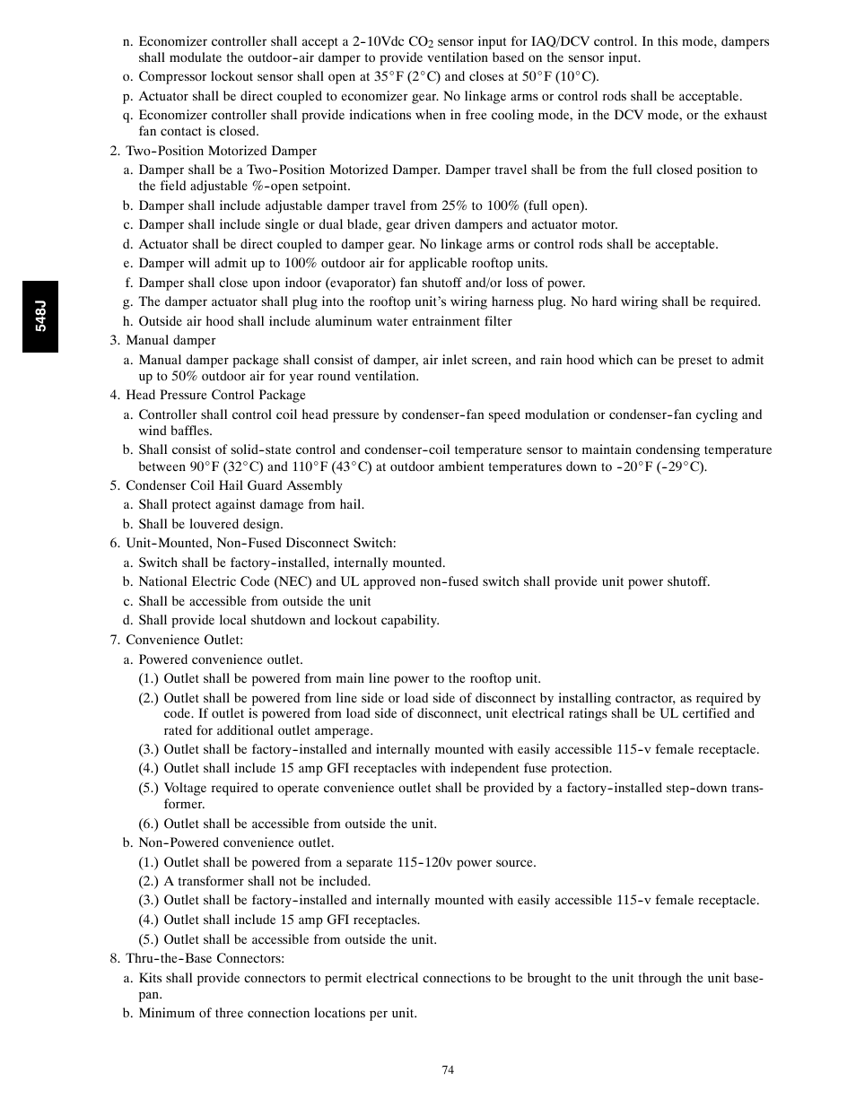 Bryant PACKAGED HEAT PUMP 548J User Manual | Page 74 / 76