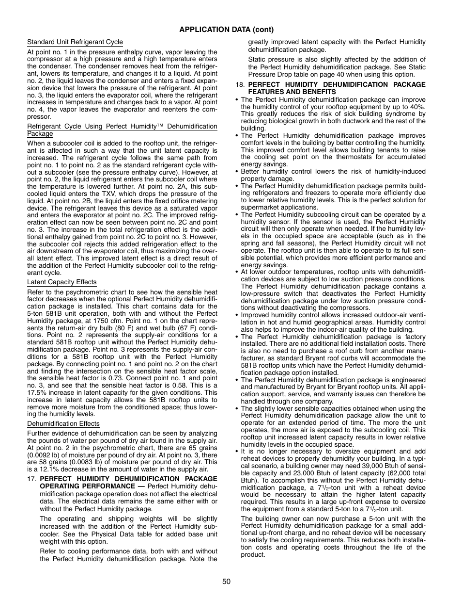Bryant COMMERCIAL SINGLE PACKAGE ROOFTOP GAS HEAT/ELECTRIC COOLING 581B User Manual | Page 50 / 64