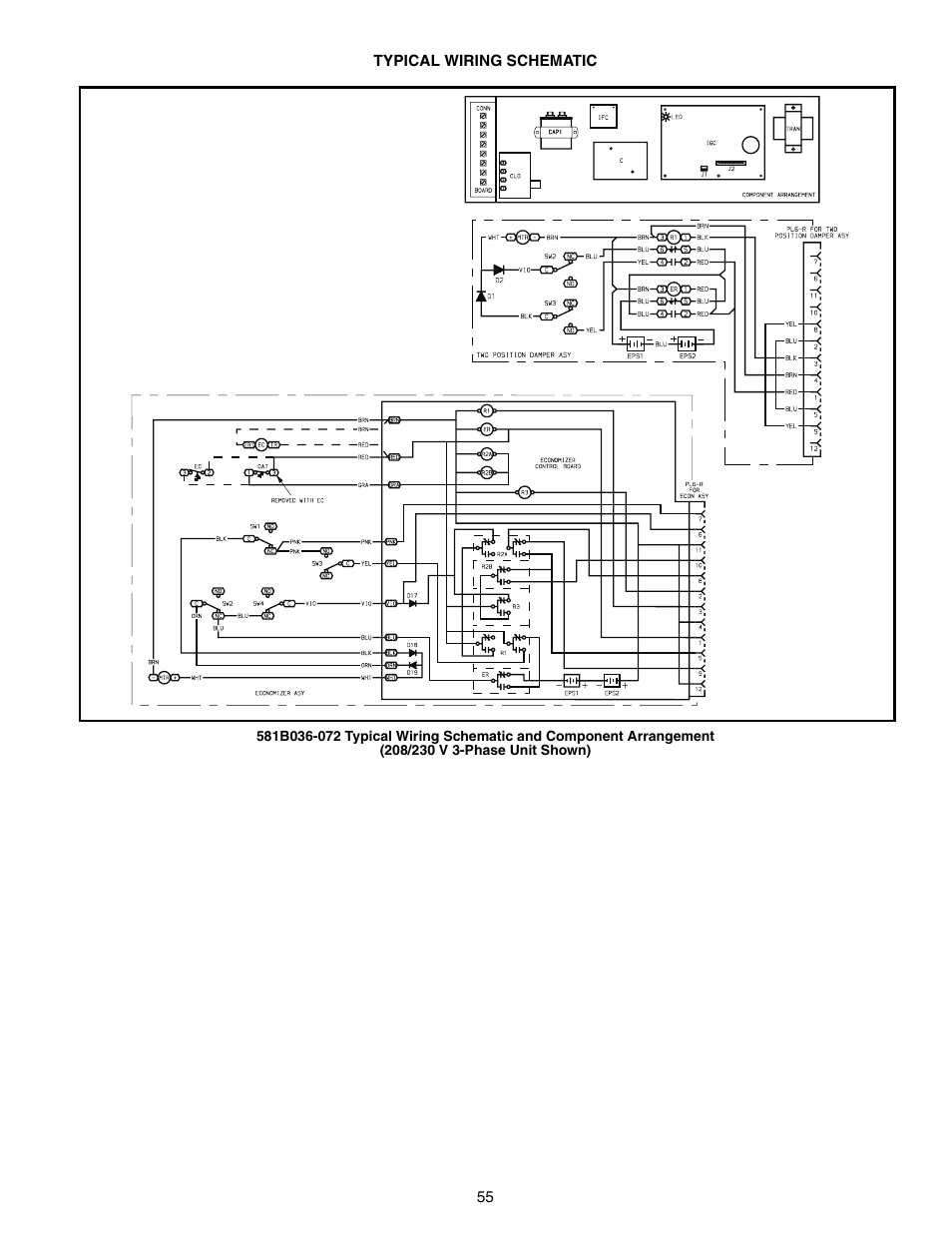 Bryant COMMERCIAL SINGLE PACKAGE ROOFTOP GAS HEAT/ELECTRIC COOLING 581B User Manual | Page 55 / 64