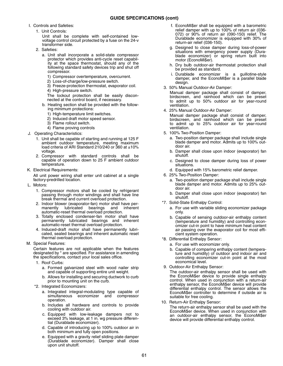 Bryant COMMERCIAL SINGLE PACKAGE ROOFTOP GAS HEAT/ELECTRIC COOLING 581B User Manual | Page 61 / 64