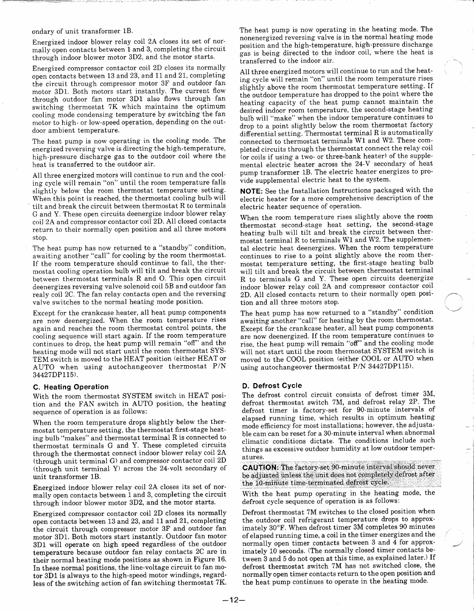 C. heating operation, D. defrost cycle | Bryant 542E User Manual | Page 12 / 16