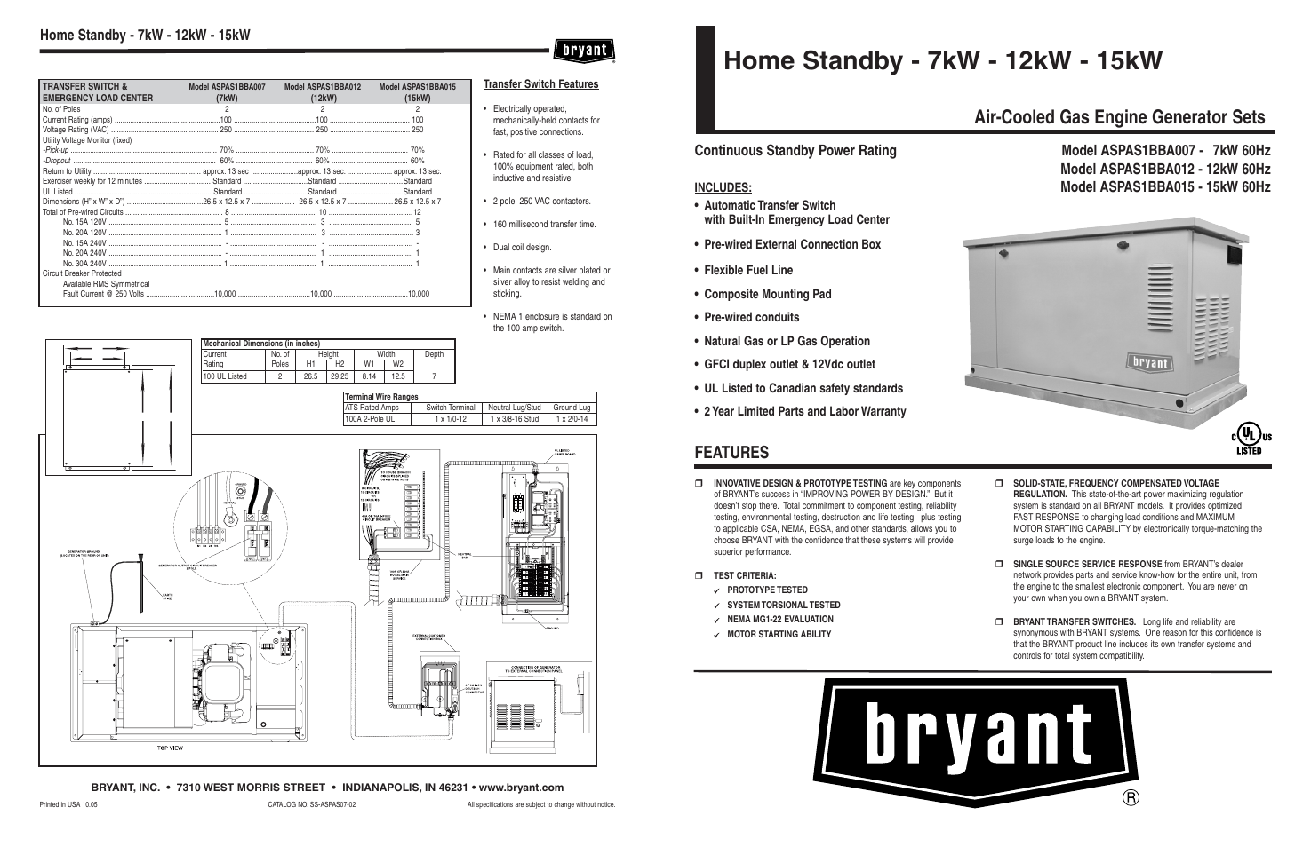 Bryant ASPAS1BBA007  EN User Manual | 4 pages