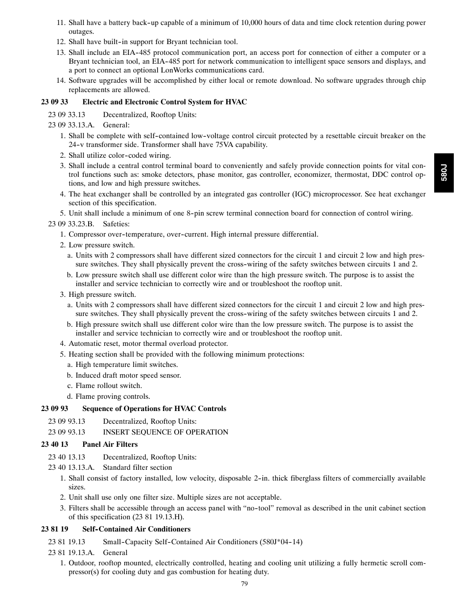 Bryant LEGACY LINE 580J User Manual | Page 79 / 86