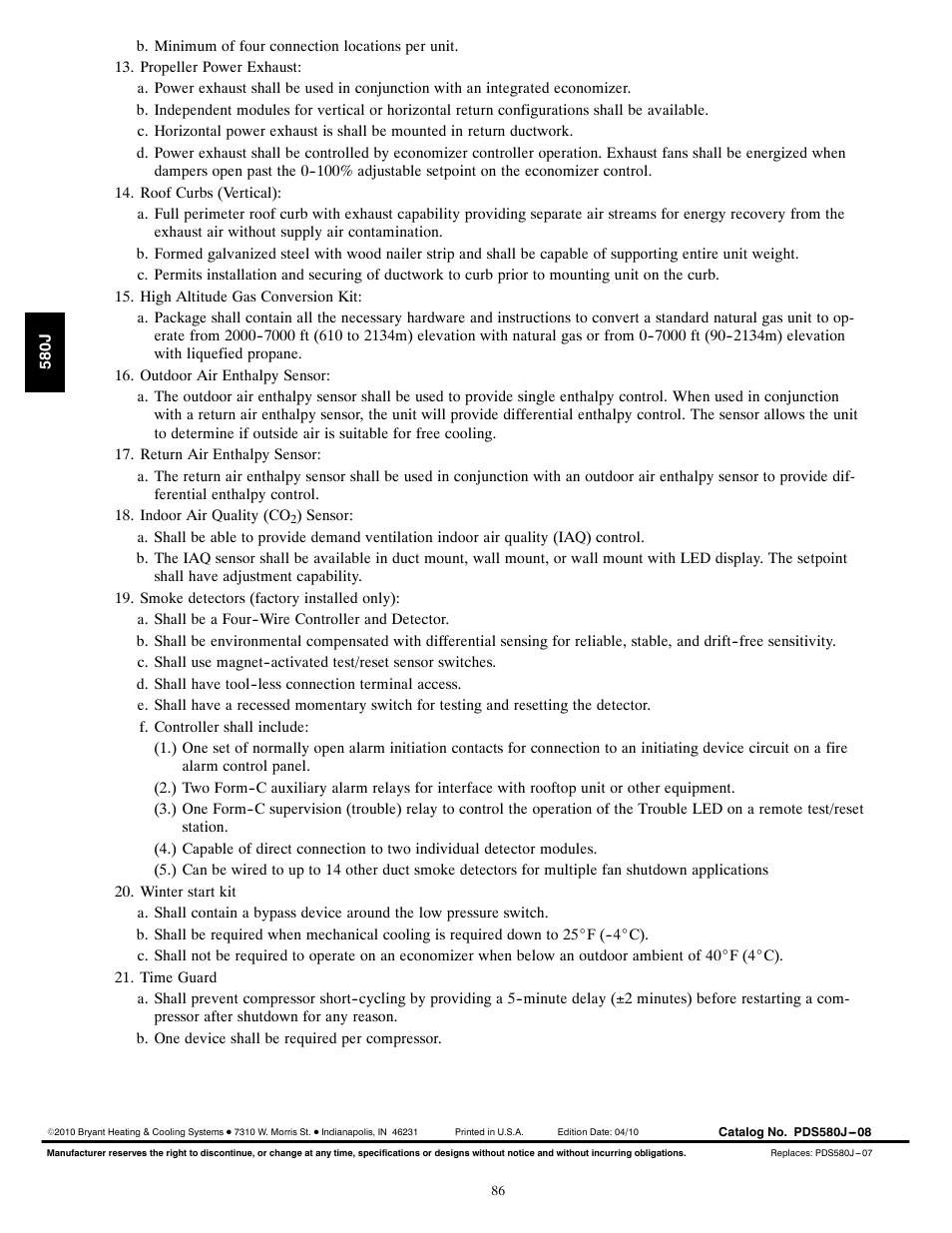 Bryant LEGACY LINE 580J User Manual | Page 86 / 86