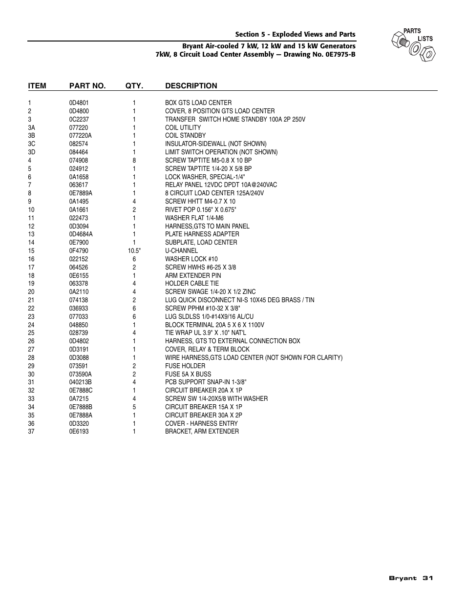 Bryant Automatic Standby Generator ASPAS1BBA007 User Manual | Page 33 / 52