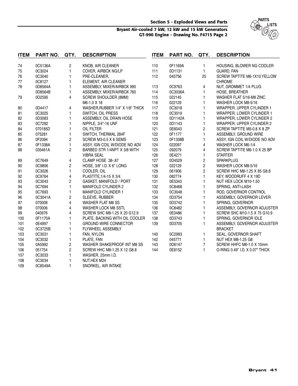 Bryant Automatic Standby Generator ASPAS1BBA007 User Manual | Page 43 / 52