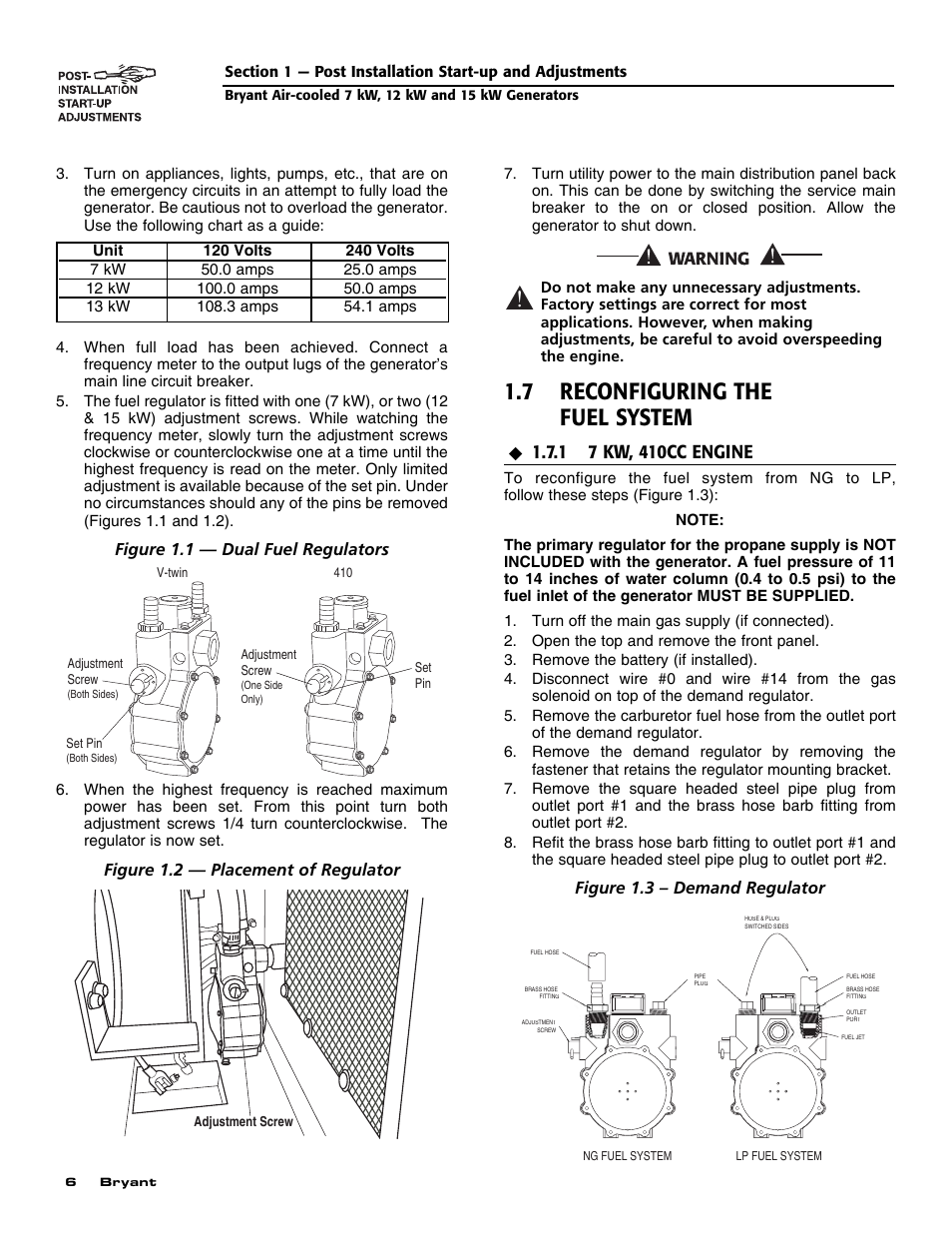 7 reconfiguring the fuel system | Bryant Automatic Standby Generator ASPAS1BBA007 User Manual | Page 8 / 52