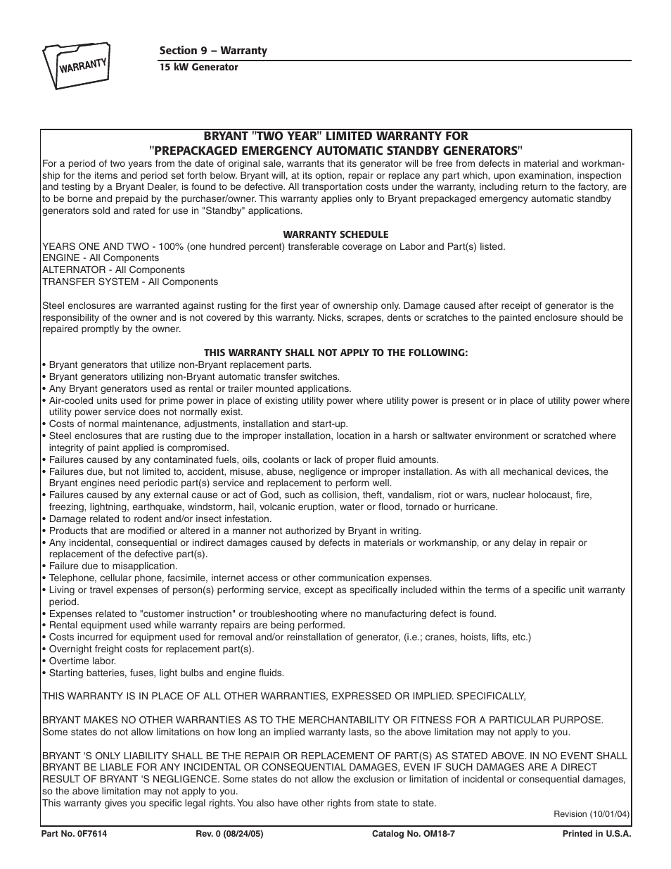 Bryant ASPAX1BBA015 User Manual | Page 44 / 44