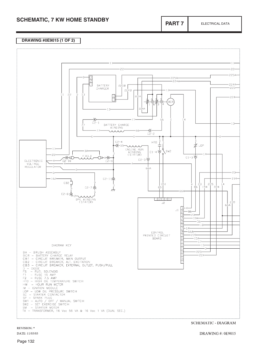 Schematic, 7 kw home standby part 7, Page 132, Schematic - diagram | Bryant ASPAS1BBA015 User Manual | Page 132 / 144