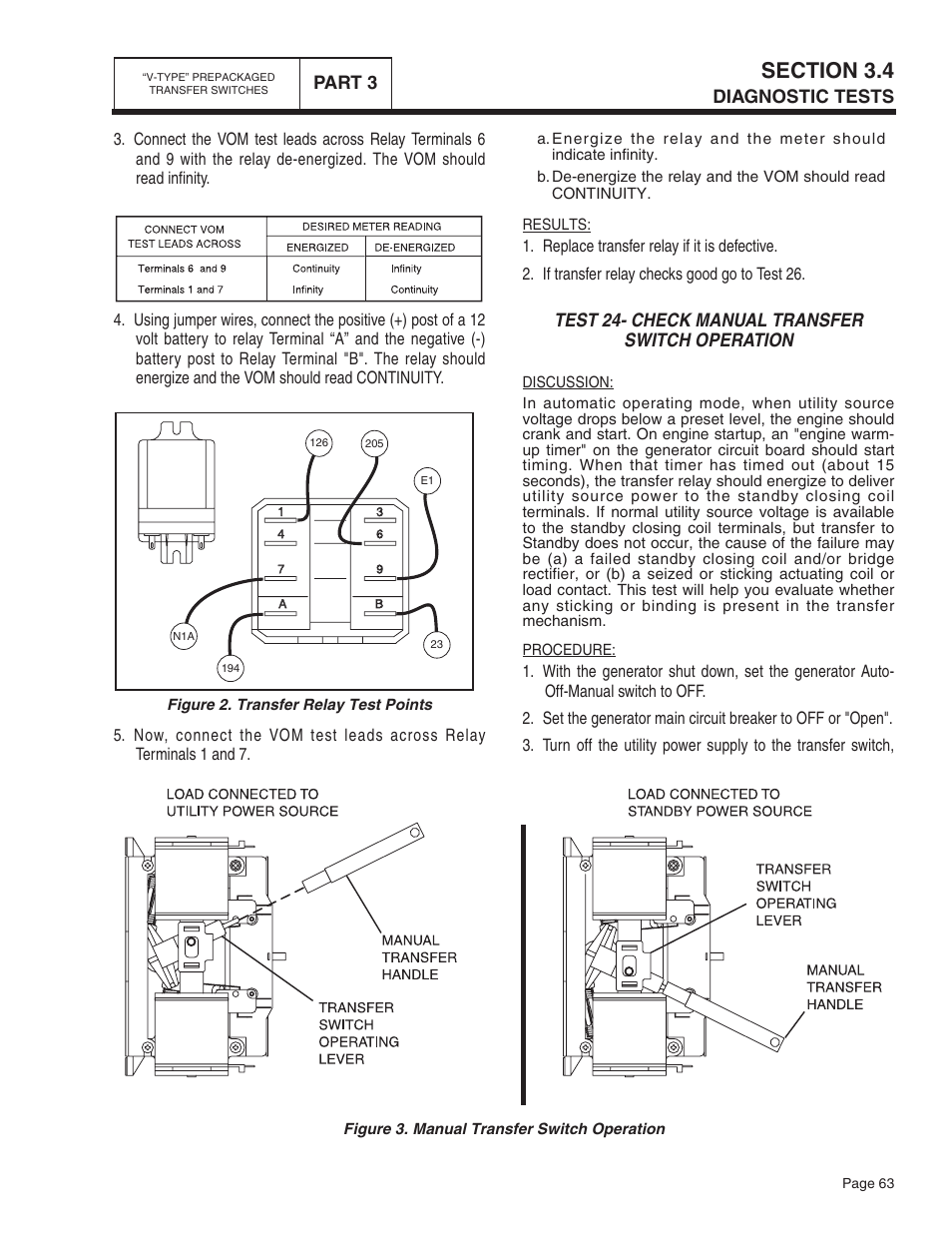 Test 24- check manual transfer switch operation | Bryant ASPAS1BBA015 User Manual | Page 63 / 144