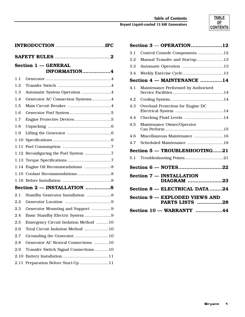 Bryant ASPAS1BBL015 User Manual | Page 3 / 48