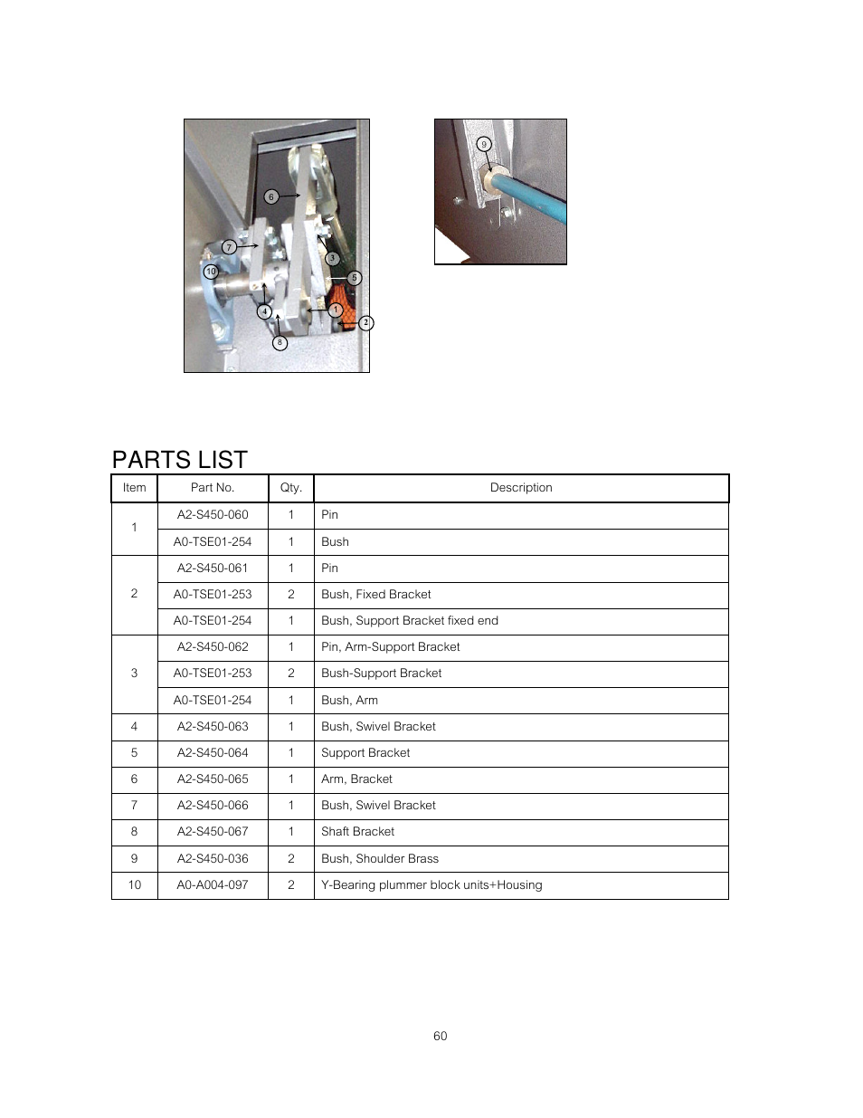 Parts list | B&C Technologies DI-475 Industrial User Manual | Page 61 / 63