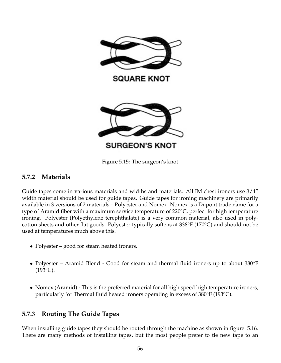 Materials, Routing the guide tapes, 2 materials | 3 routing the guide tapes | B&C Technologies IM Series Industrial Ironer User Manual | Page 66 / 157