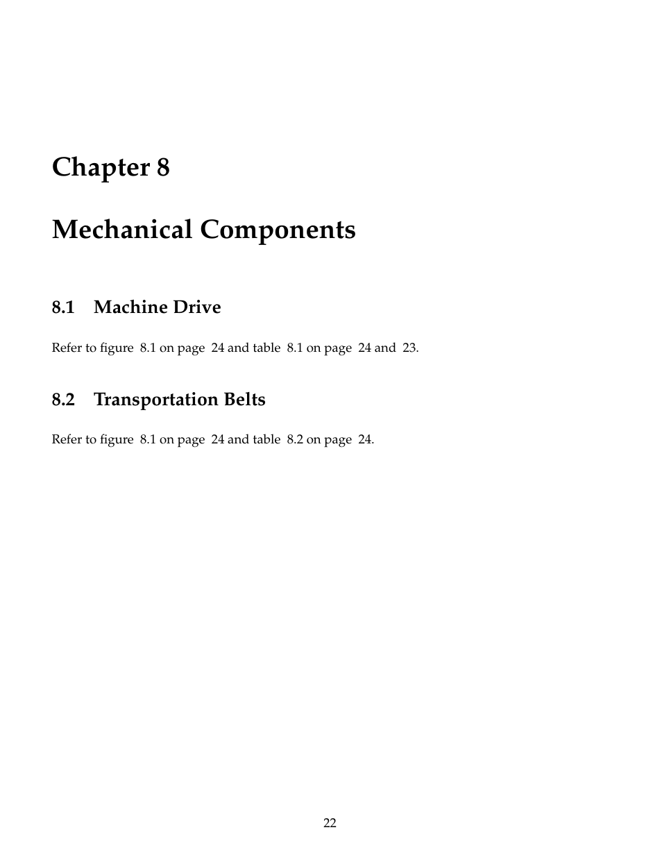 Mechanical components, Machine drive, Transportation belts | Chapter 8 mechanical components | B&C Technologies PF Series User Manual | Page 26 / 46