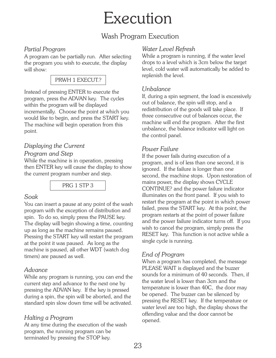Execution | B&C Technologies EL-6 Programming (SA, SB, SI, SP, HI, HP Series) User Manual | Page 24 / 36