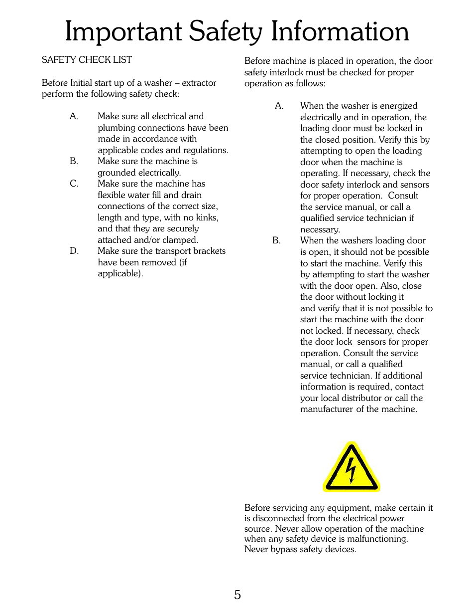 Important safety information | B&C Technologies B-Computer Programming (HE Series) User Manual | Page 6 / 22