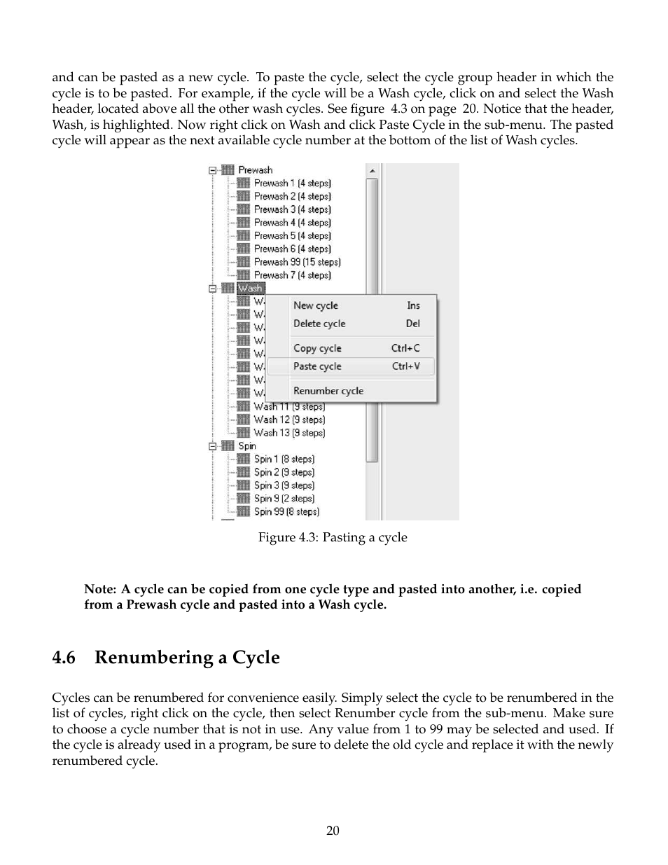 Renumbering a cycle, 6 renumbering a cycle | B&C Technologies EL-6 Windows User Manual | Page 23 / 44