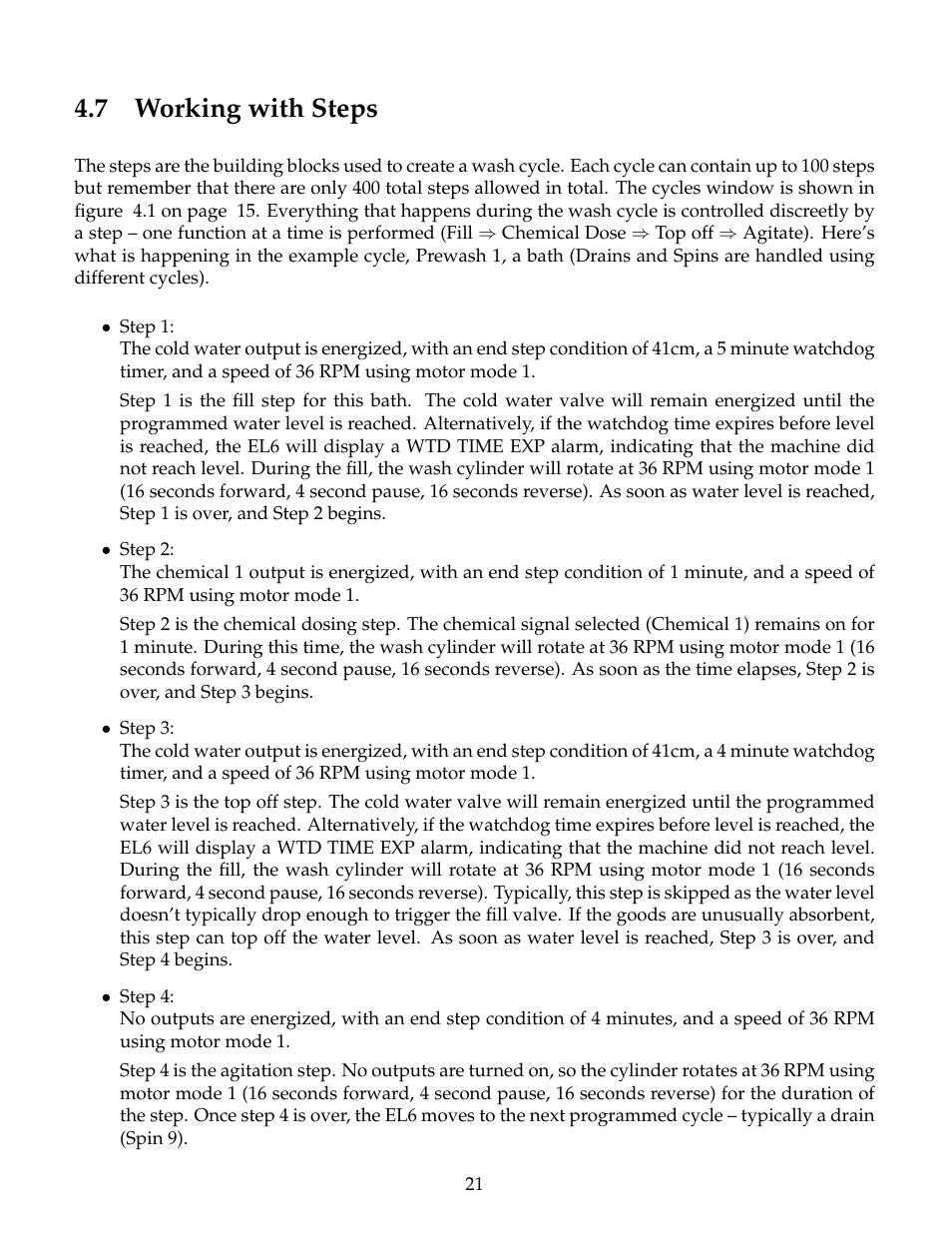 Working with steps, 7 working with steps | B&C Technologies EL-6 Windows User Manual | Page 24 / 44