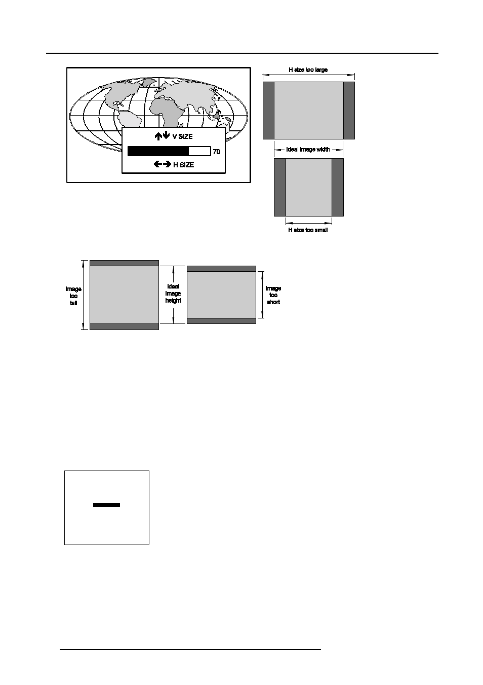 7 vertical linearity adjustment, Vertical linearity adjustment, Image 8-17) | Image 8-18), Image 8-19), Random access adjustment mode, 7 vertical linearity adjustment what can be done, Start up | Barco CINE7 R9010050 User Manual | Page 82 / 115