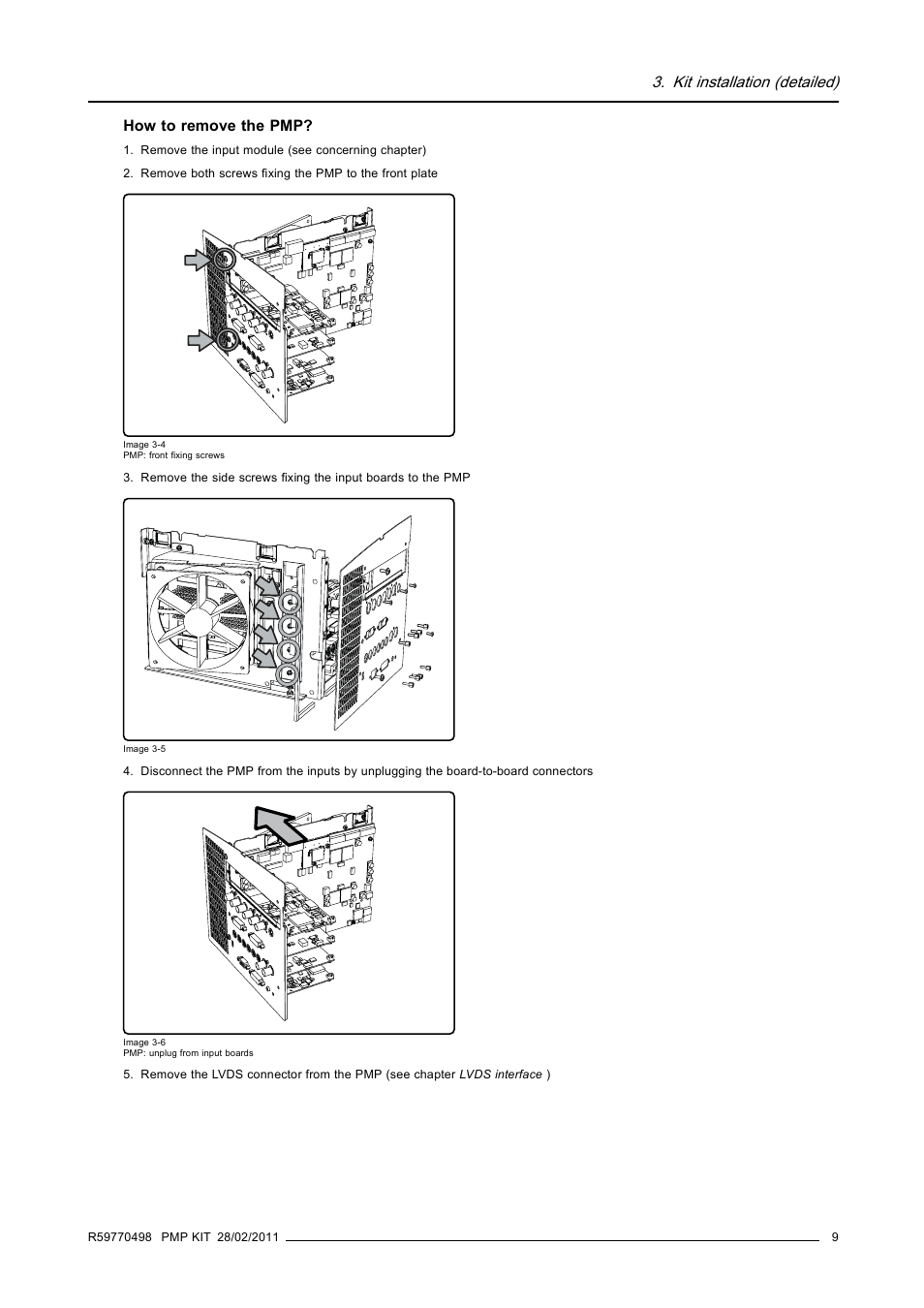 Kit installation (detailed) | Barco GALAXY NW-12 User Manual | Page 13 / 35