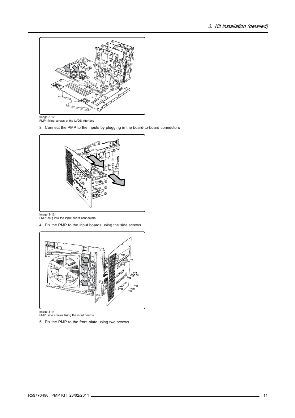 Kit installation (detailed) | Barco GALAXY NW-12 User Manual | Page 15 / 35