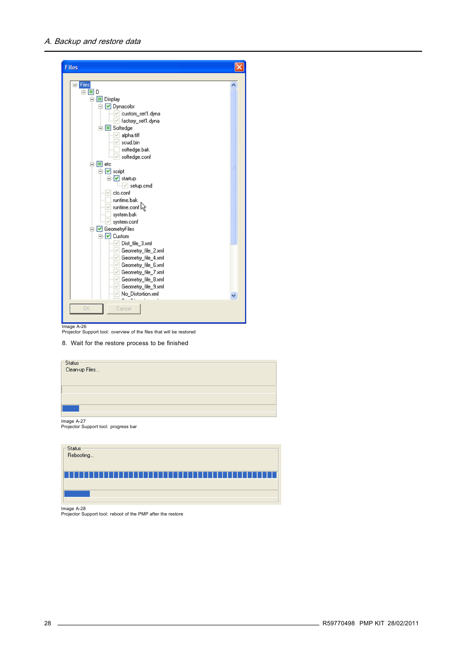 A. backup and restore data | Barco GALAXY NW-12 User Manual | Page 32 / 35