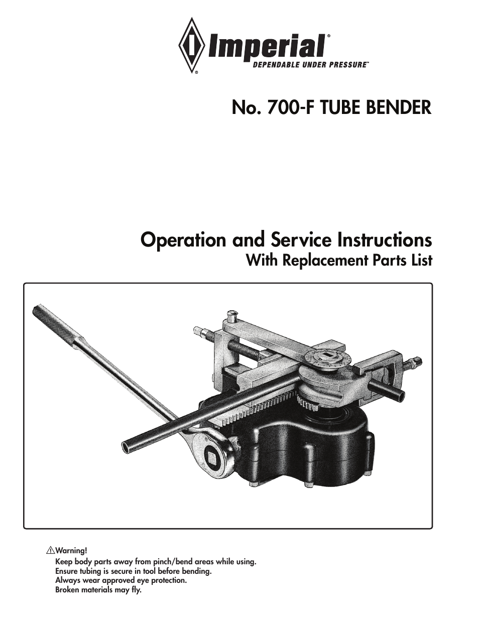 Imperial Tools 700-F User Manual | 12 pages