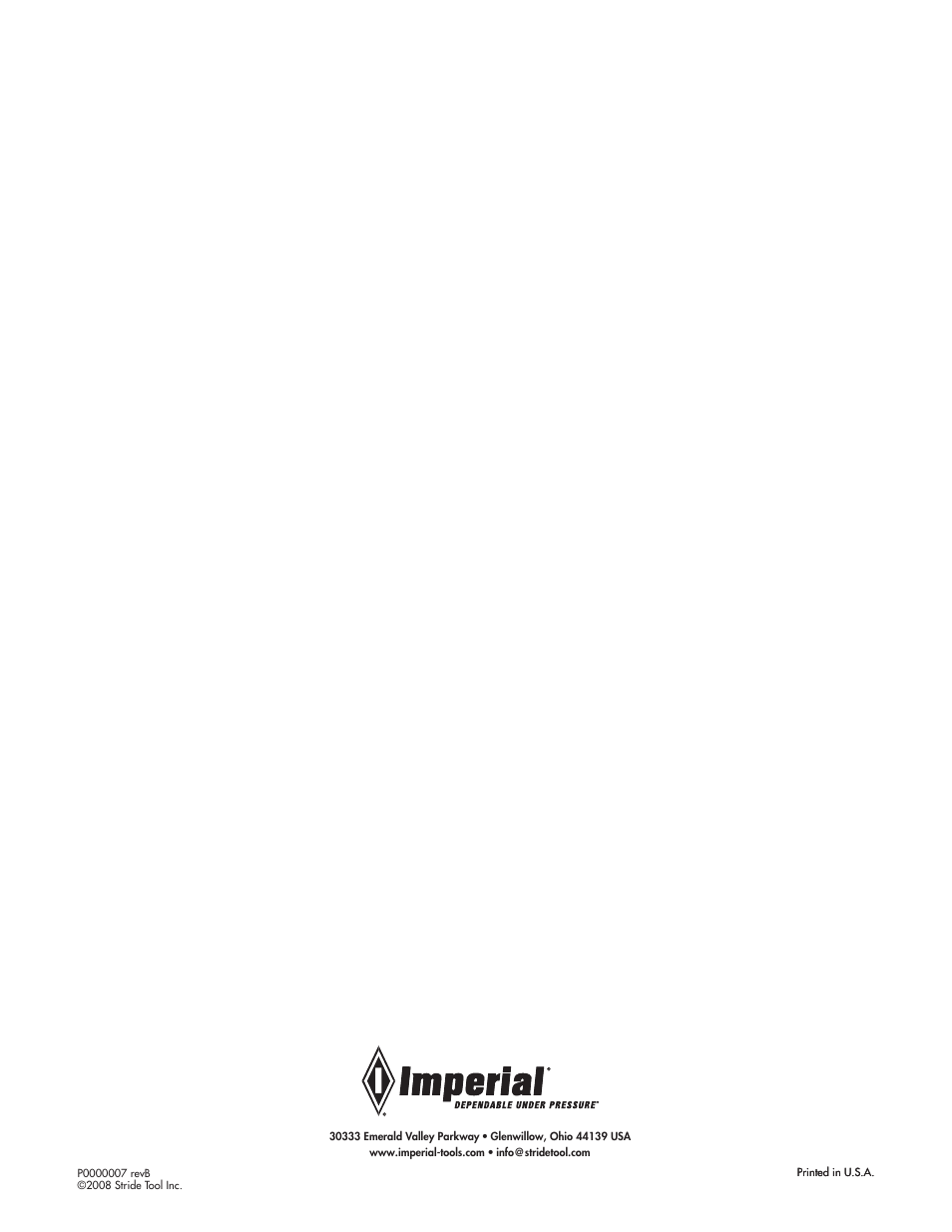 Imperial Tools 700-F User Manual | Page 12 / 12